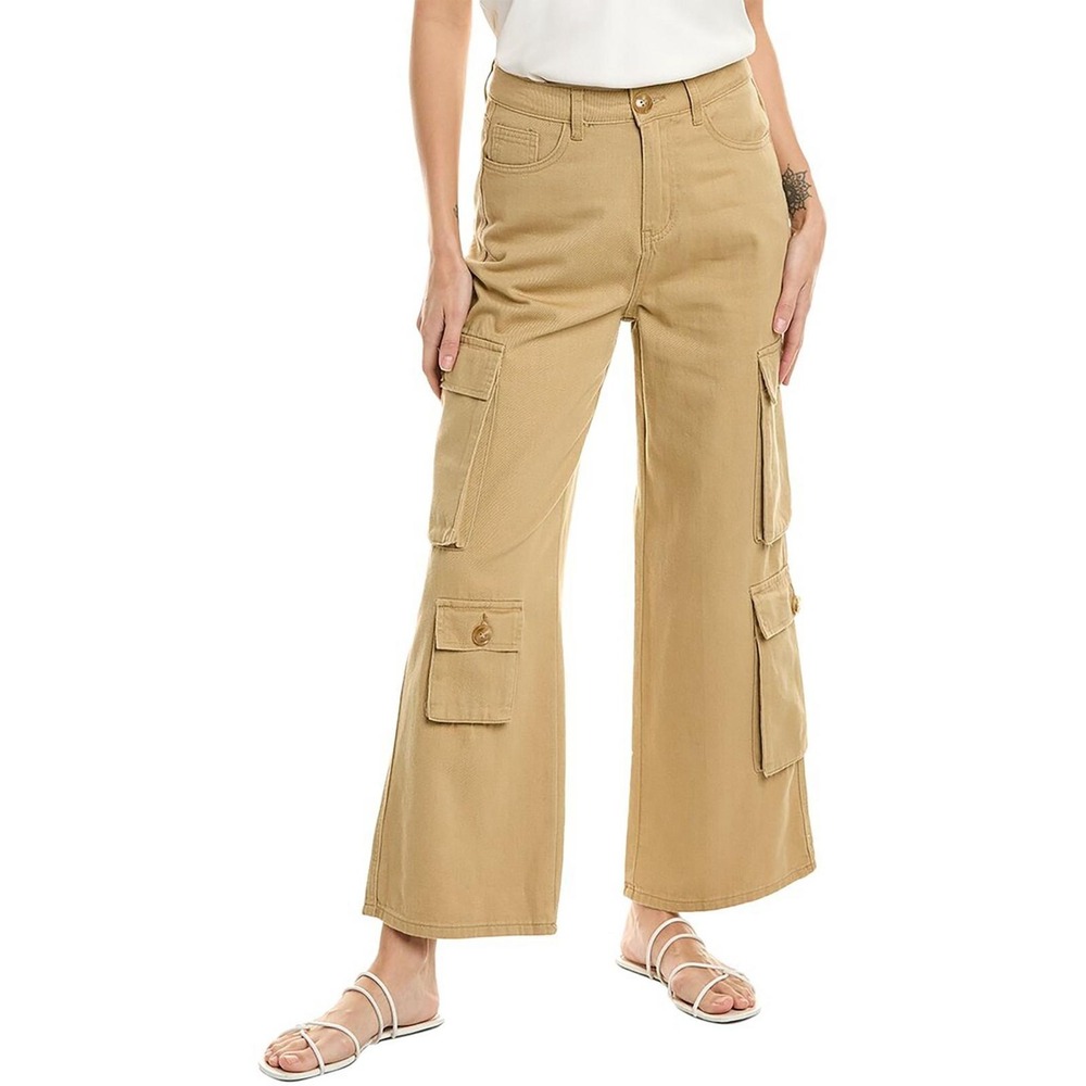 Gracia High-Waisted Cargo Jeans Beige Size Small New With Tags